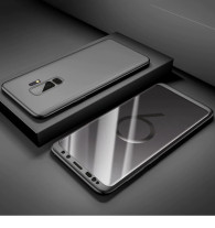 Твърд калъф лице и гръб 360 градуса със стъклен протектор FULL Body Cover за Samsung Galaxy A6 Plus 2018 A605F черен